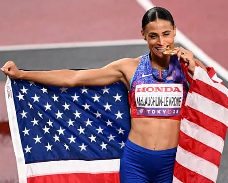 The American sprinter clocks speediest women’s 400m in fourty years to win gold medal